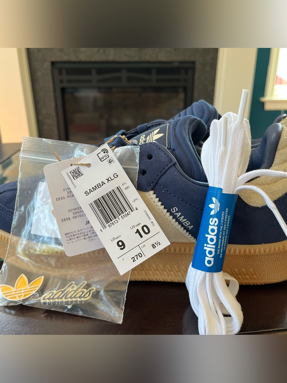 Sz 9 adidas Samba XLG "Night Indigo / Warm Vanilla / Gum" Low Top Suede JQ2885 - Picture 8 of 8